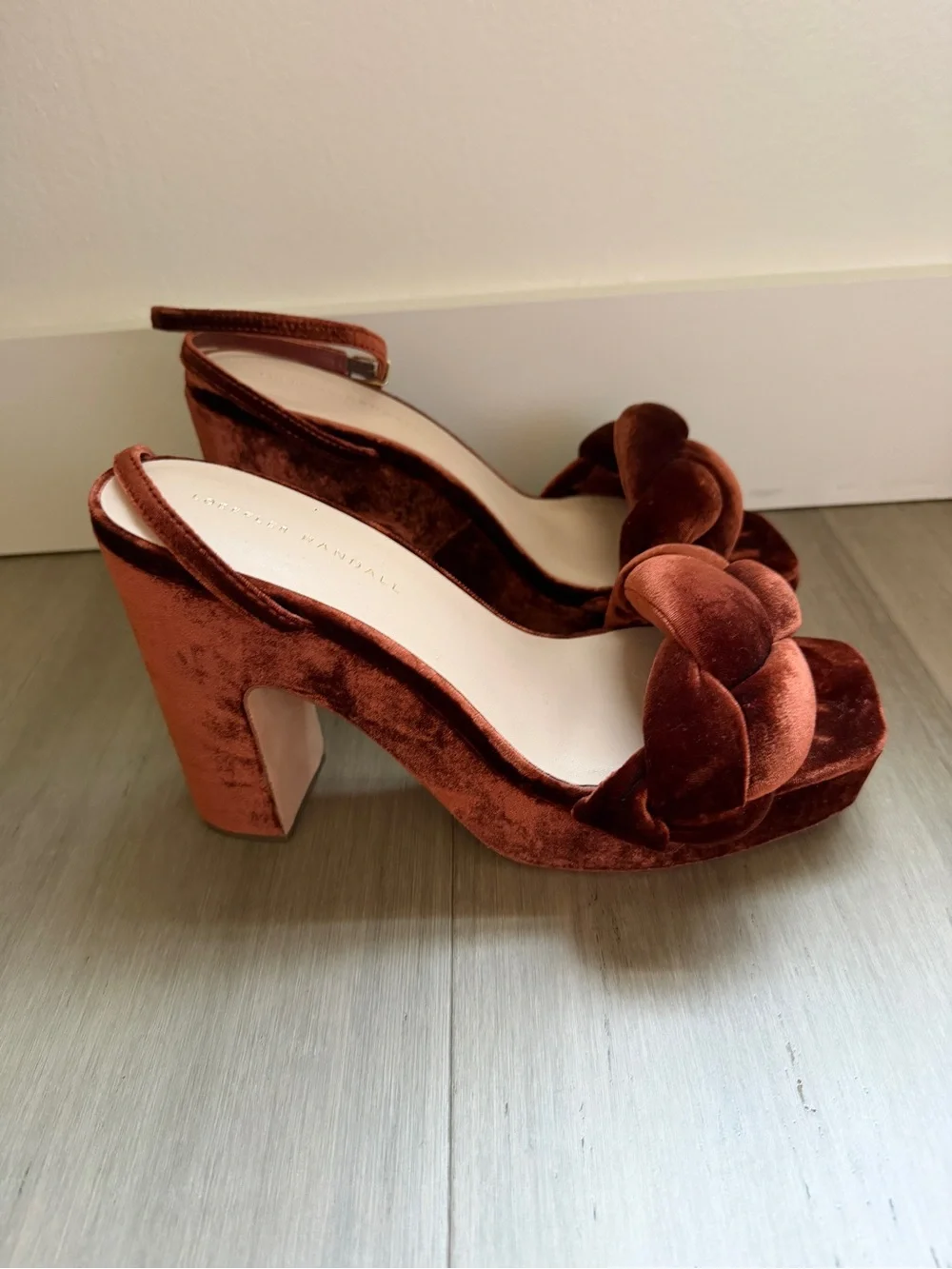 Loeffler Randall Fae Puffy Braided Platforms in Spice